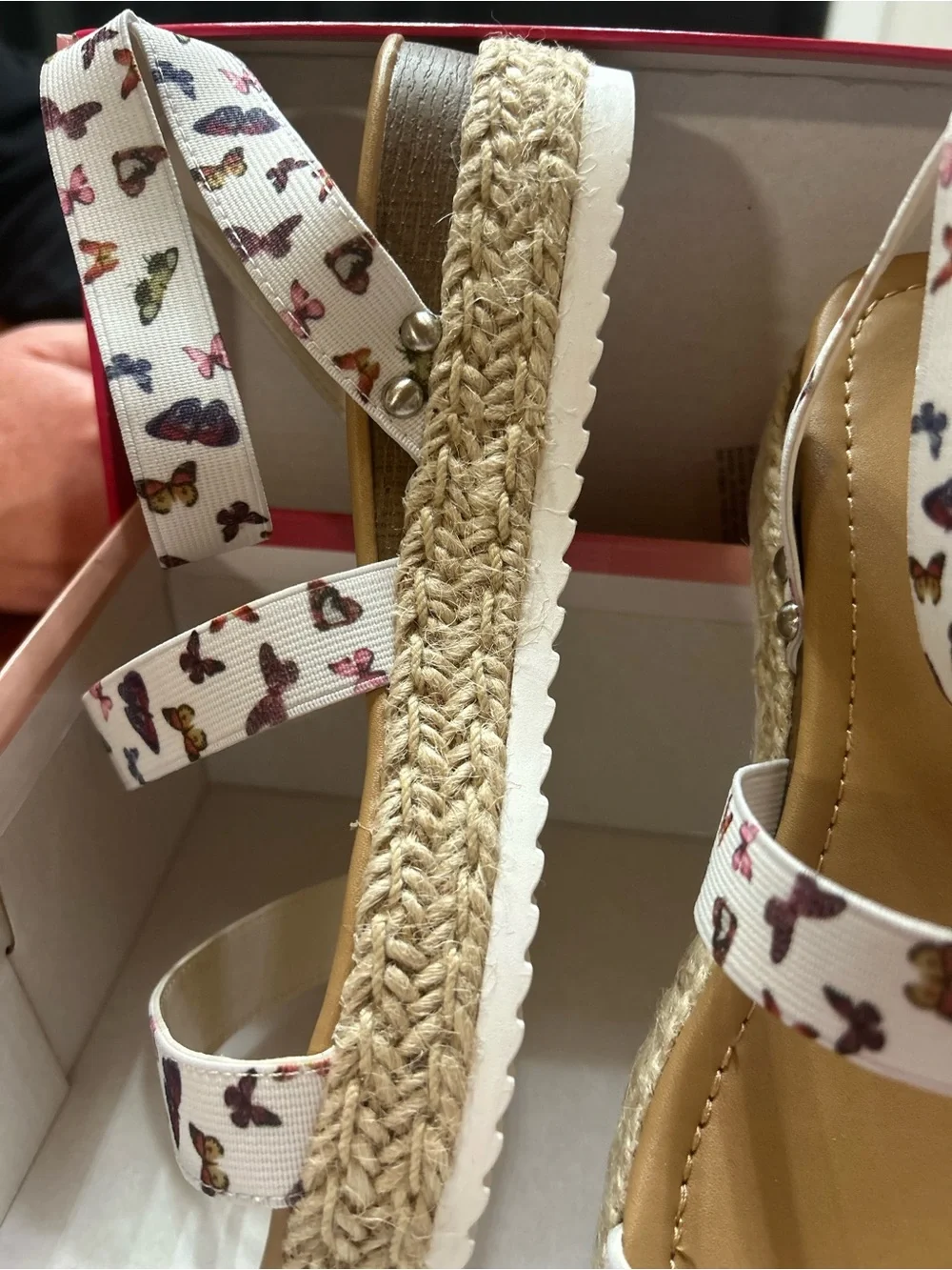 by the way. White Butterfly Print Espadrille Wedge Sandals